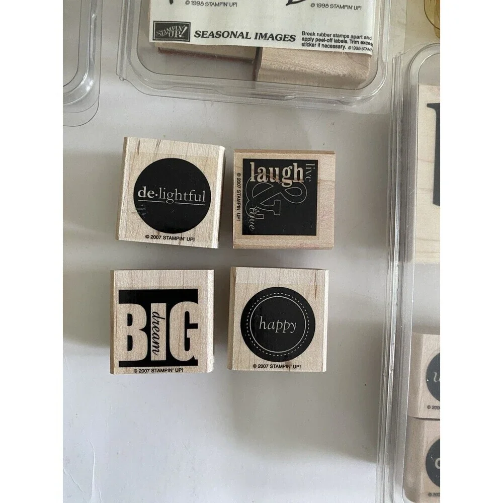 STAMPIN' UP!  MIXED lot of Discontinued Mounted Rubber Stamps Vintage 2000’s
